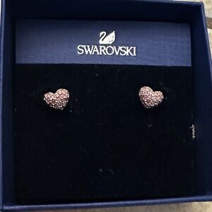 Swarovski Pink Crystal Heart Earrings